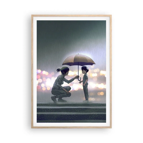 Poster in einem Rahmen aus heller Eiche - Und jetzt ist alles in Ordnung - 70x100 cm