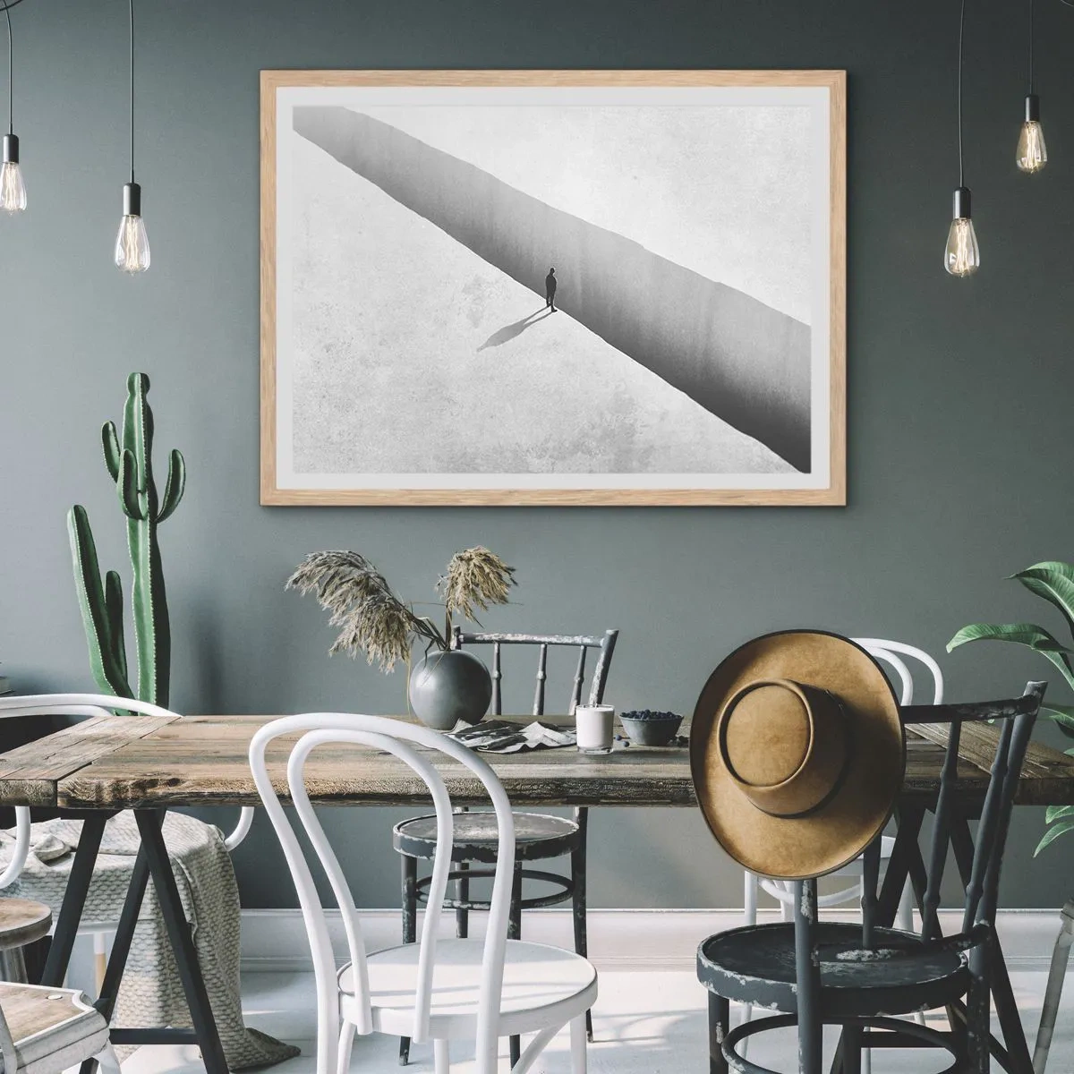 Poster in einem Rahmen aus heller Eiche - Klares Ziel - 70x50 cm