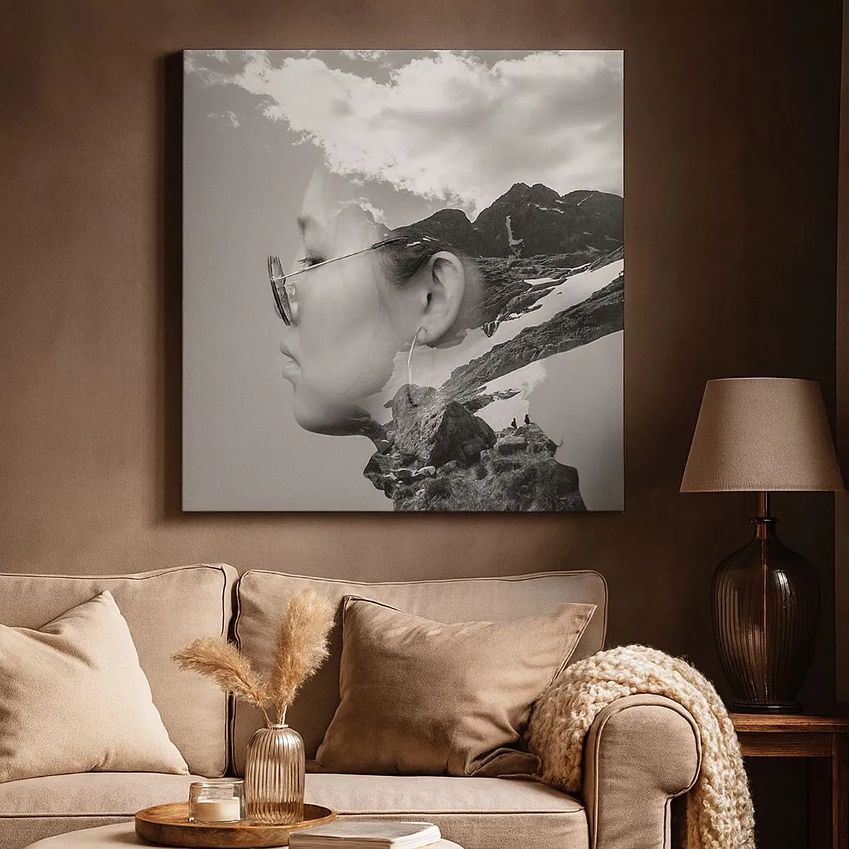Bild auf Leinwand - Leinwandbild - Top und bewölktes Porträt - 30x30 cm