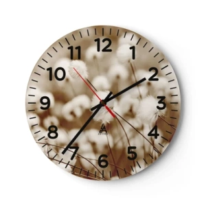 Wanduhr - Glasuhr - Flauschiges Kornfeld - 40x40 cm