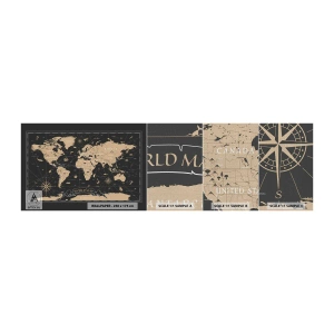 Fototapeten Muster Premium Canvas - Die Grenzen meiner Welt - Weltkarte, Jahrgang, Retro - 100x30 cm