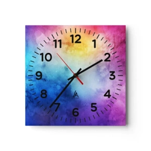 Wanduhr - Glasuhr - Fast auf Wolke sieben - 30x30 cm