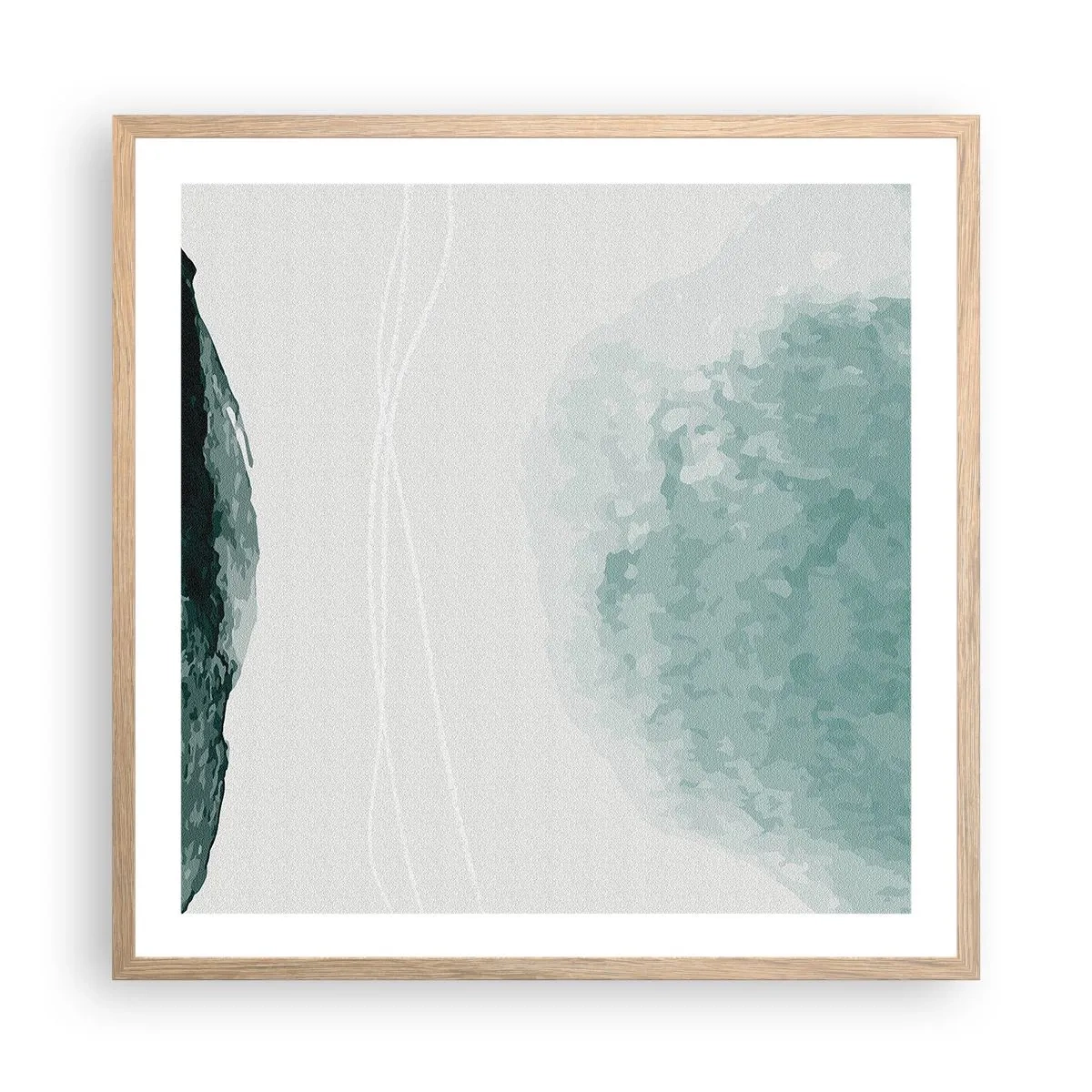 Poster in einem Rahmen aus heller Eiche - Begegnung mit Nebel - 60x60 cm