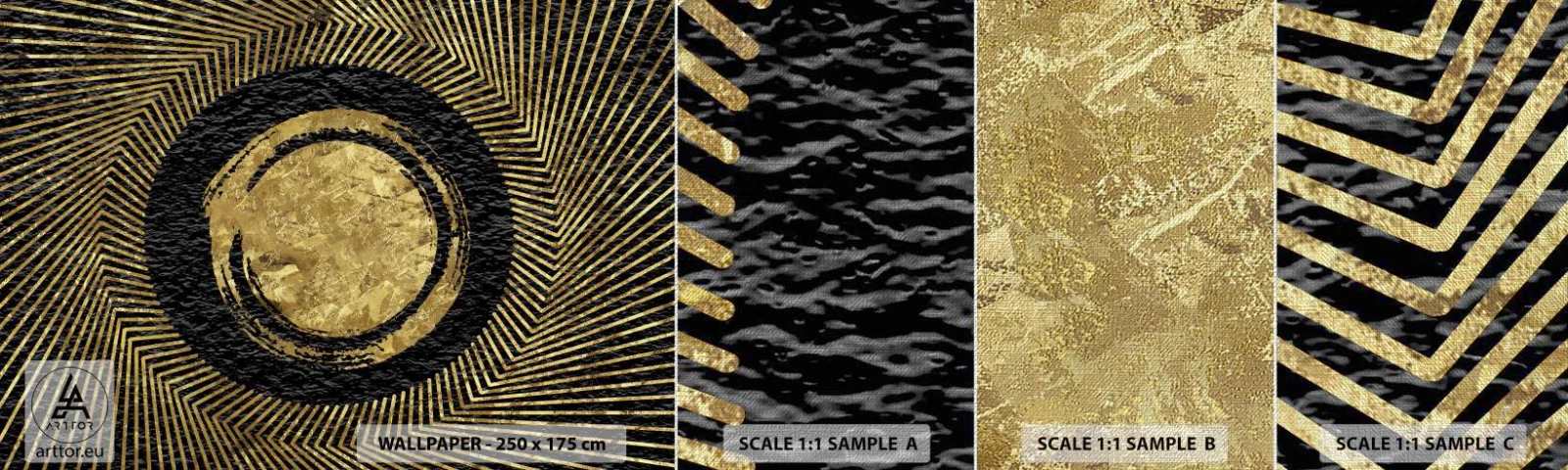 Fototapeten Muster Premium Canvas - Glamour-Komposition - Art Deco, Modern, Glanz - 100x30 cm