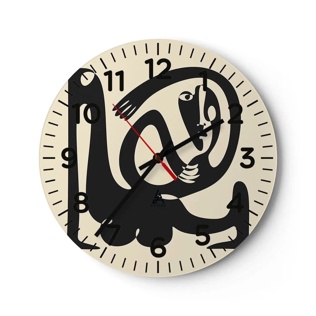 Wanduhr - Glasuhr - Fast wie Picasso - 40x40 cm