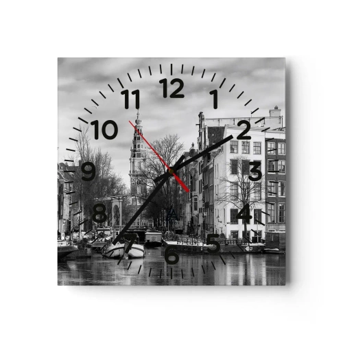 Wanduhr - Glasuhr - Amsterdamer Atmosphäre - 30x30 cm