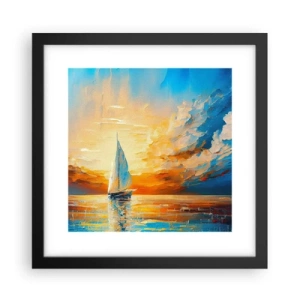 Poster in einem schwarzem Rahmen - In Gold segeln - 30x30 cm