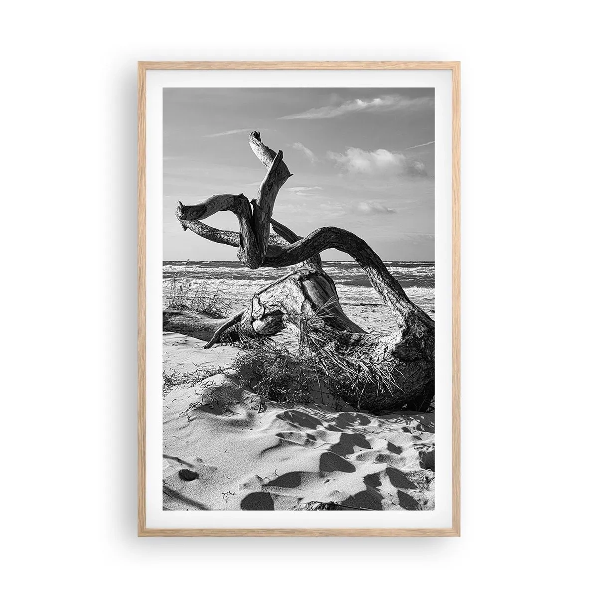 Poster in einem Rahmen aus heller Eiche - Meeresskulptur - 61x91 cm