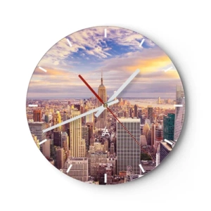 Wanduhr - Glasuhr - Nur nach den Wolken greifen - 40x40 cm