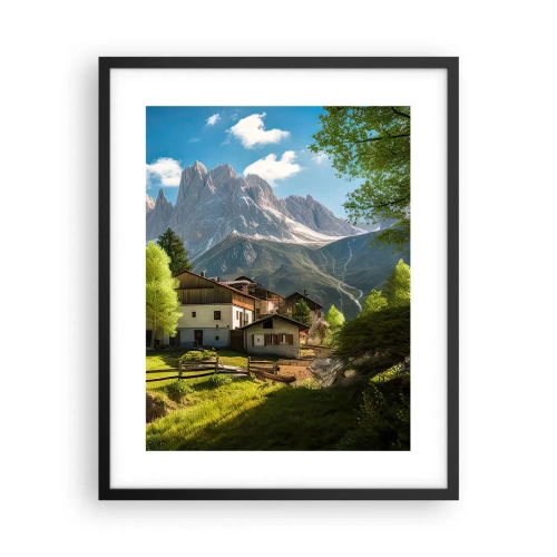 Poster in einem schwarzem Rahmen - Alpenidylle - 40x50 cm