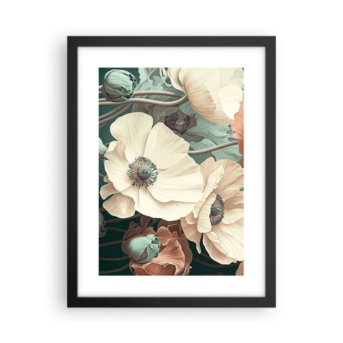 Poster in einem schwarzem Rahmen - Flüstern von Mohnblumen - 30x40 cm