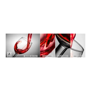 Fototapetenmuster Standard Eco - Farbe – Bewegung – Klang - Weinglas, Rotwein, Gastronomie - 100x30 cm