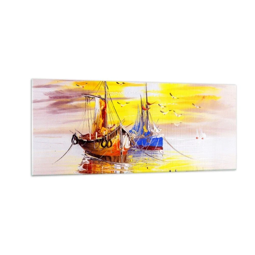 Glasbild - Bild auf glas - Eine wohlverdiente Pause im Hafen - 100x40 cm