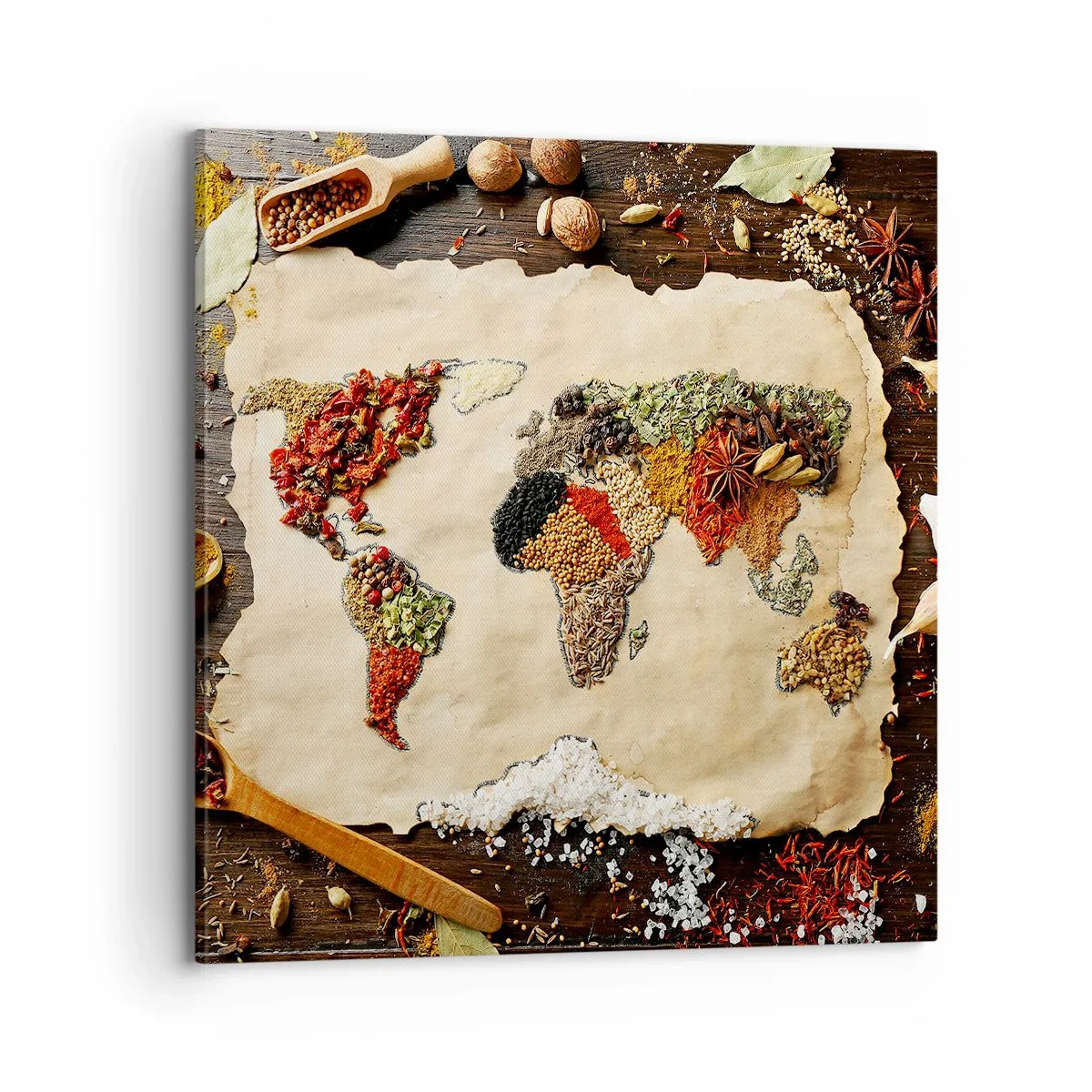Bild auf Leinwand - Leinwandbild - Alle Aromen der Welt - 70x70 cm