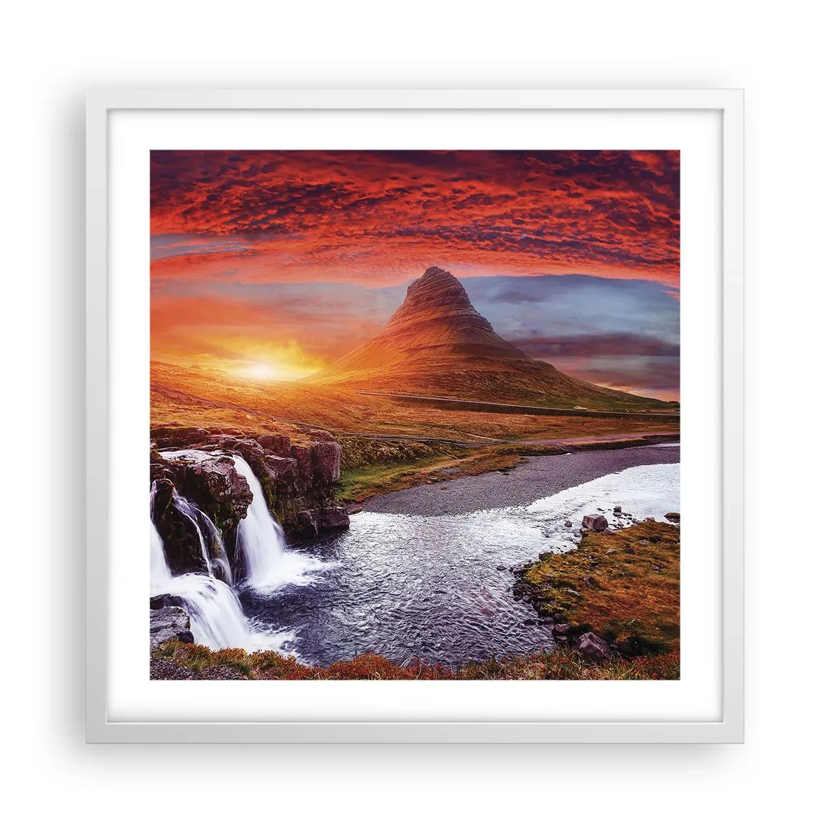 Poster in einem weißen Rahmen - Ein Blick auf Mittelerde - 50x50 cm