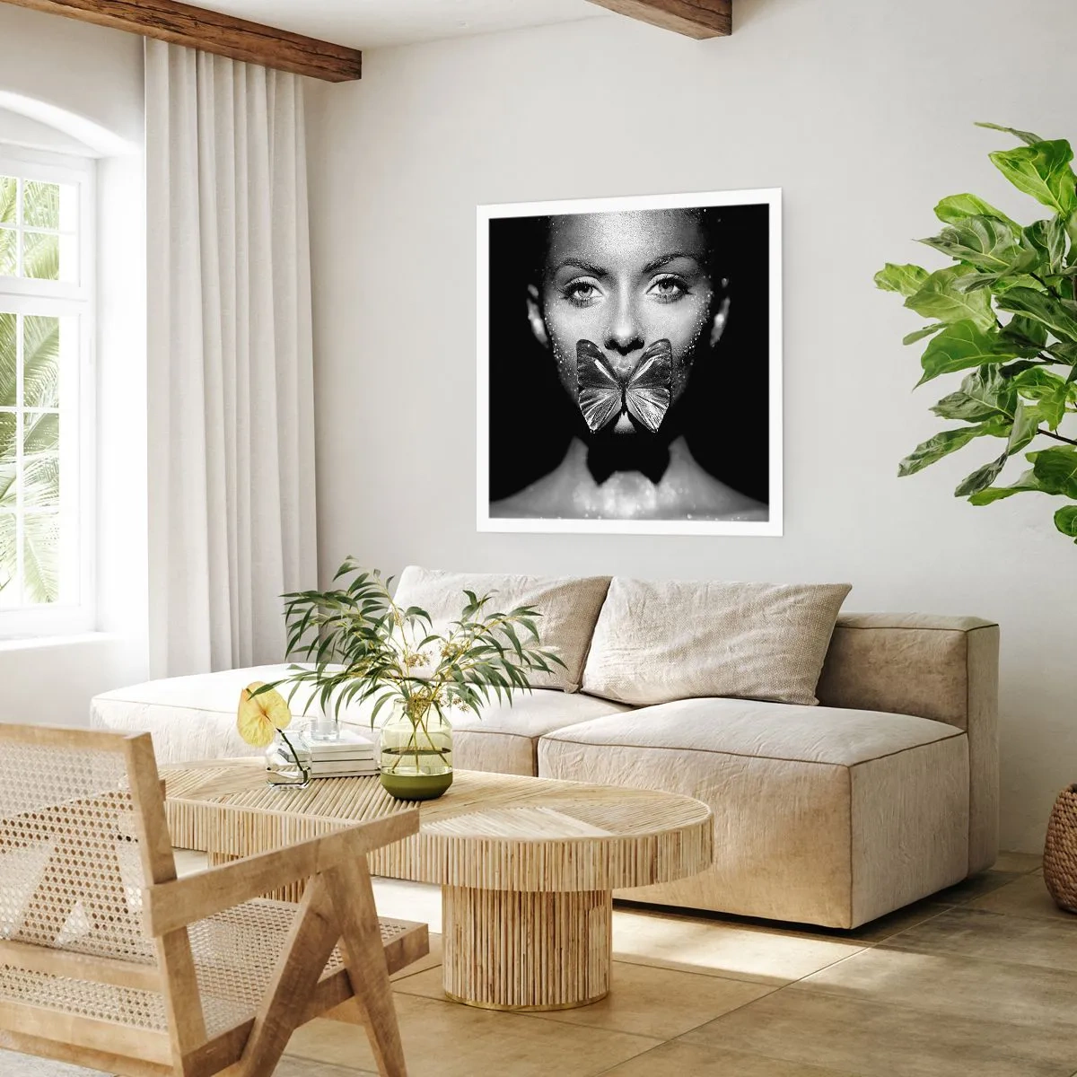 Poster - Schmetterlingskuss - 60x60 cm