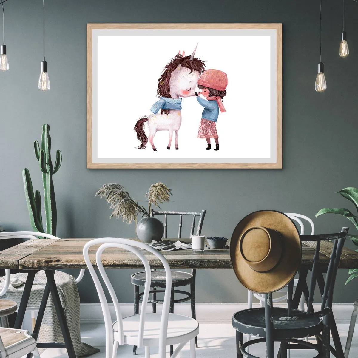 Poster in einem Rahmen aus heller Eiche - Ein Wintermärchen - 91x61 cm