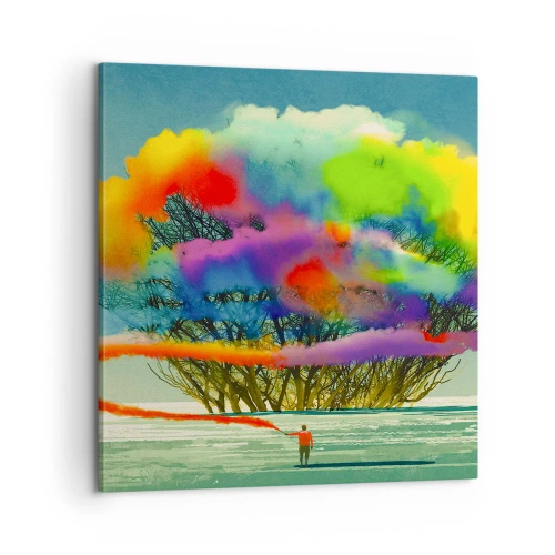 Bild auf Leinwand - Leinwandbild - Erwecke diese Welt zum Leben - 60x60 cm