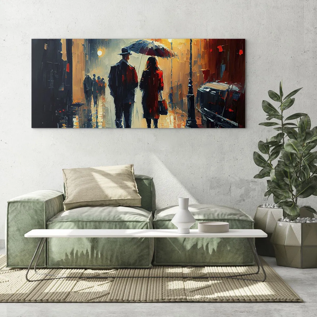 Glasbild - Bild auf glas - Urbane Liebesgeschichte - 100x40 cm