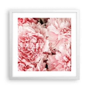 Poster in einem weißen Rahmen - Rosa Traum - 40x40 cm