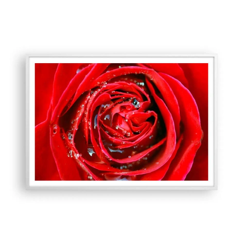 Poster in einem weißen Rahmen - In den Tautropfen - 100x70 cm