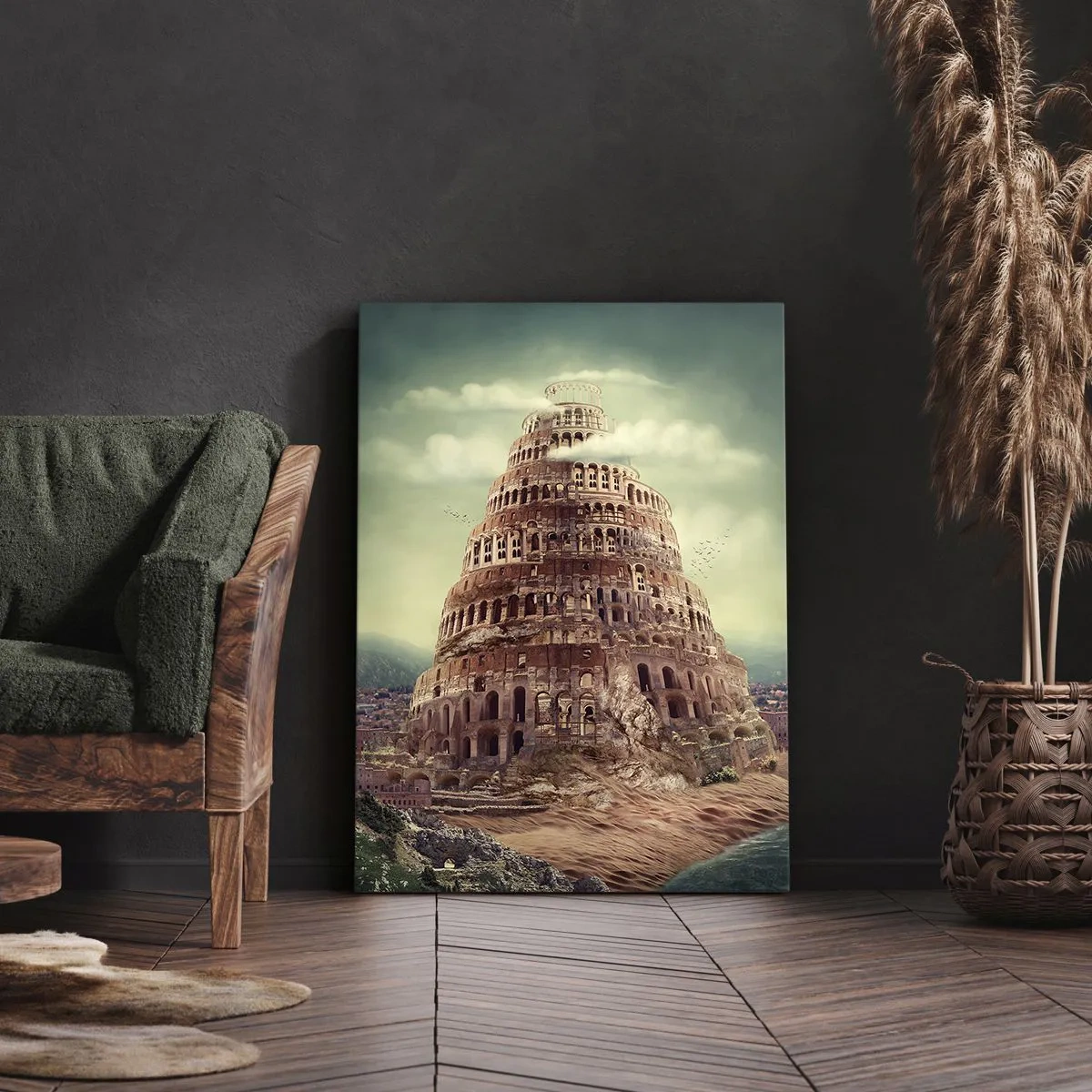 Bild auf Leinwand - Leinwandbild - Turm von Babylon - 80x120 cm