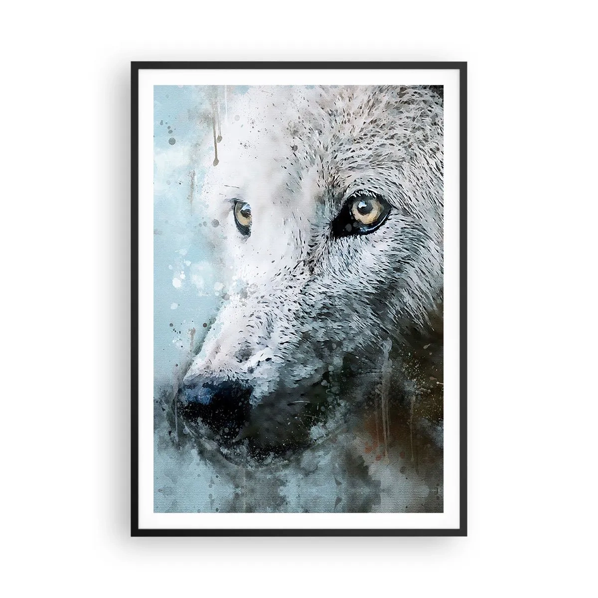 Poster in einem schwarzem Rahmen - Lerne die Wolfsseele kennen - 70x100 cm