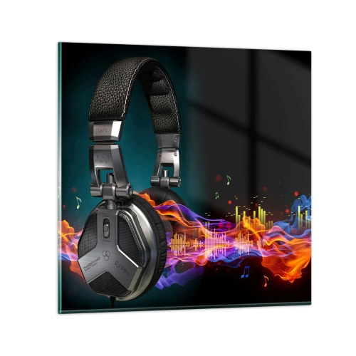 Glasbild - Bild auf glas - Feuer der Musik - 70x70 cm