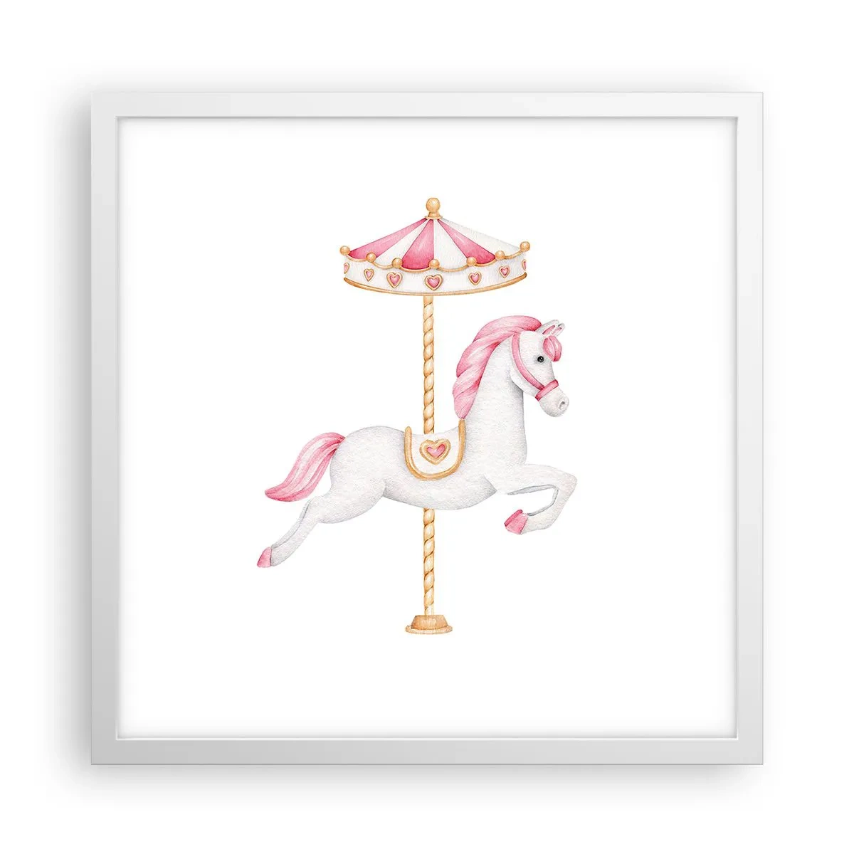 Poster in einem weißen Rahmen - Er legte los - 40x40 cm