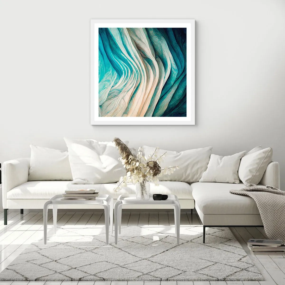 Poster in einem weißen Rahmen - Blaue Unersättlichkeit - 30x30 cm