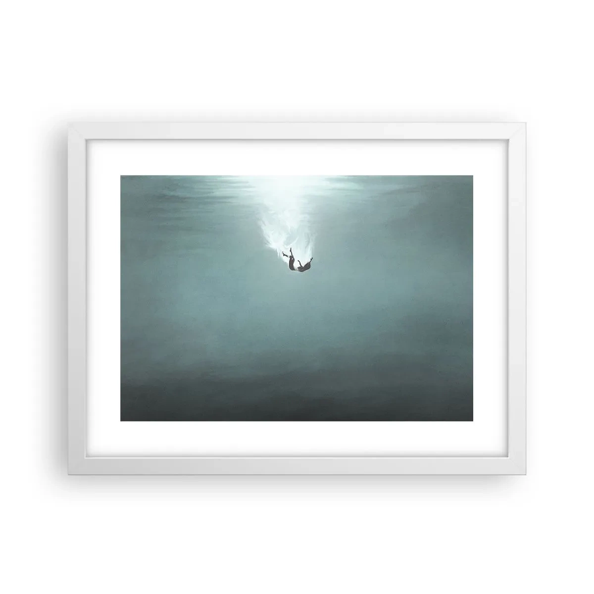 Poster in einem weißen Rahmen - In den Armen des Ozeans - 40x30 cm