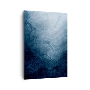 Bild auf Leinwand - Leinwandbild - Eine abstrakte Komposition in Blau- und Marineblautönen. - 50x70cm - Greifen Sie tief - Moderne Wanddekoration für Wohnzimmer und Schlafzimmer ARTTOR