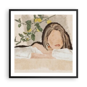 Poster in einem schwarzem Rahmen - Südländische Schönheit - 60x60 cm
