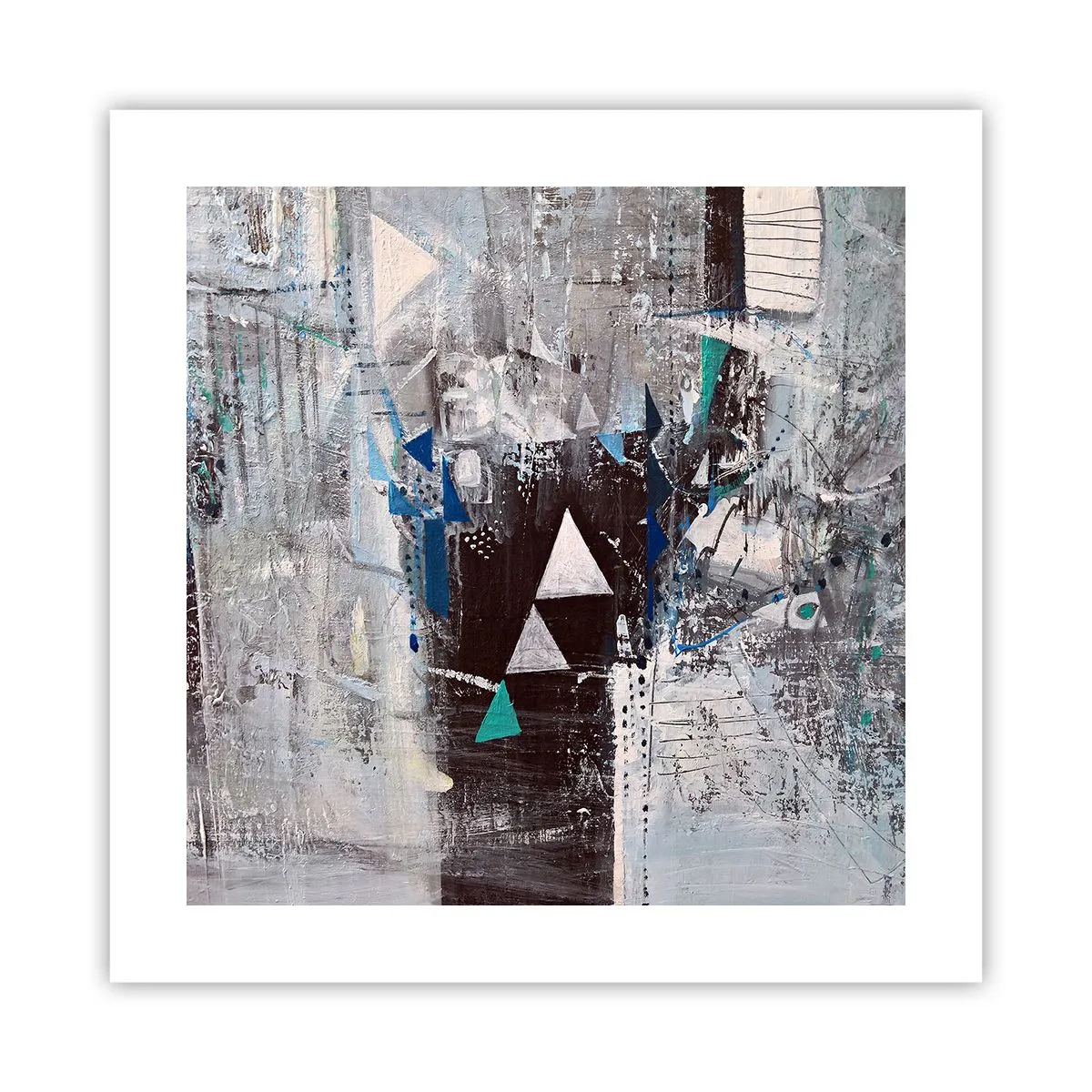 Poster - Überschreibende Reihenfolge der Dreiecke - 40x40 cm