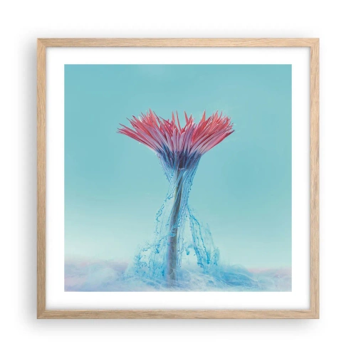 Poster in einem Rahmen aus heller Eiche - In einer belebenden Umarmung - 50x50 cm