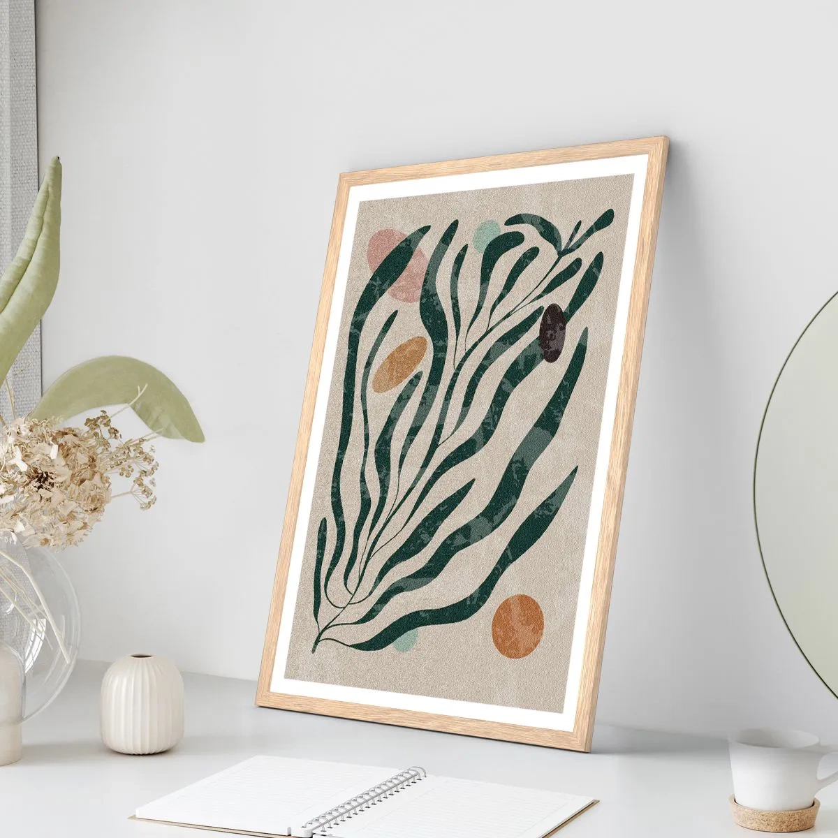 Poster in einem Rahmen aus heller Eiche - Im Grünen - 40x50 cm