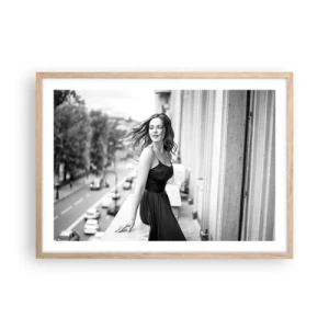 Poster in einem Rahmen aus heller Eiche - Bestimmt ein Pariser - 70x50 cm