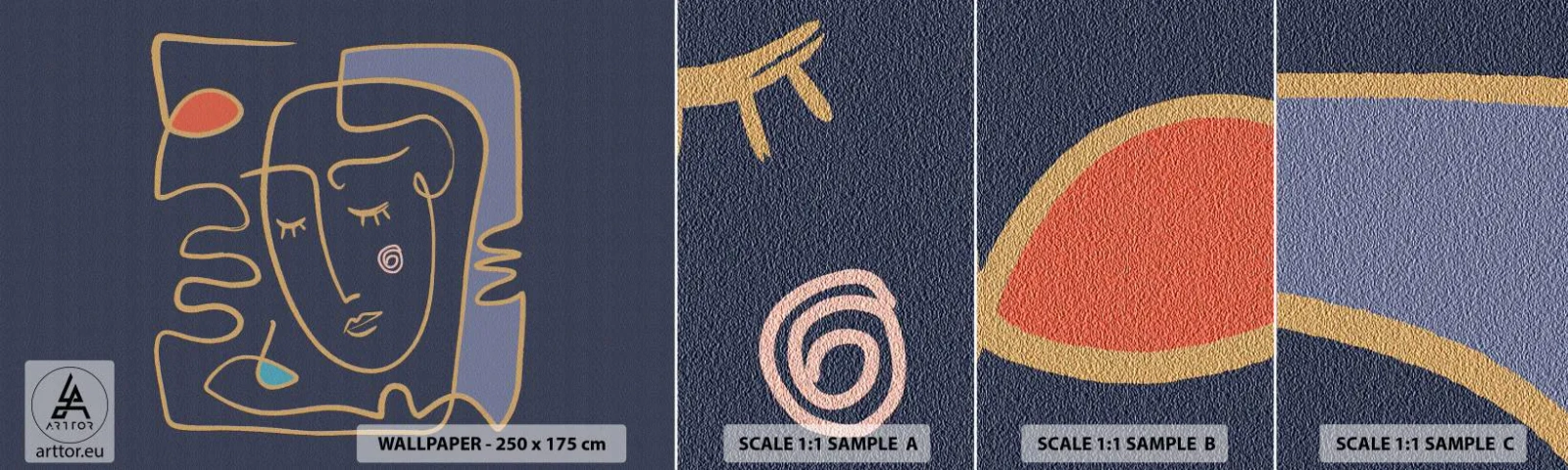 Fototapetenmuster Standard Eco - In Gedanken - Porträt, Gesicht, Stück - 100x30 cm
