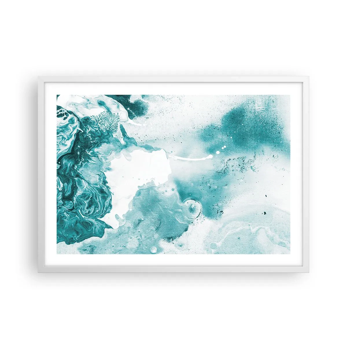 Poster in einem weißen Rahmen - Morast von Blau - 70x50 cm