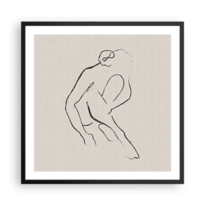 Poster in einem schwarzem Rahmen - Intime Skizze - 60x60 cm