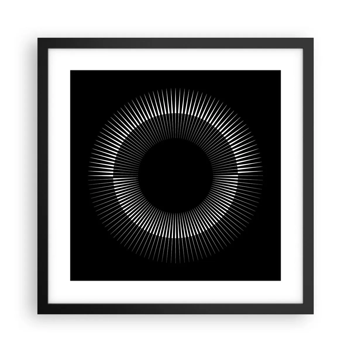 Poster in einem schwarzem Rahmen - Schwarze Sonne - 40x40 cm