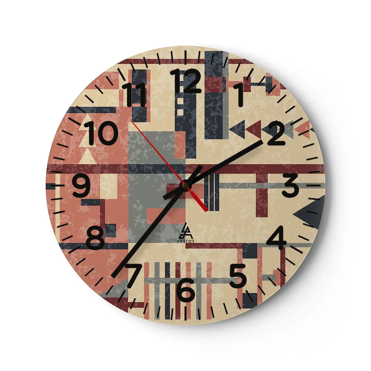 Wanduhr - Glasuhr - Eine Kombination aus Vertikalen und Ebenen - 30x30 cm
