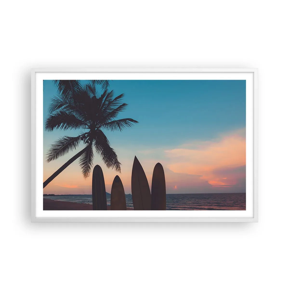 Poster in einem weißen Rahmen - Morgen wird es auch lustig - 91x61 cm