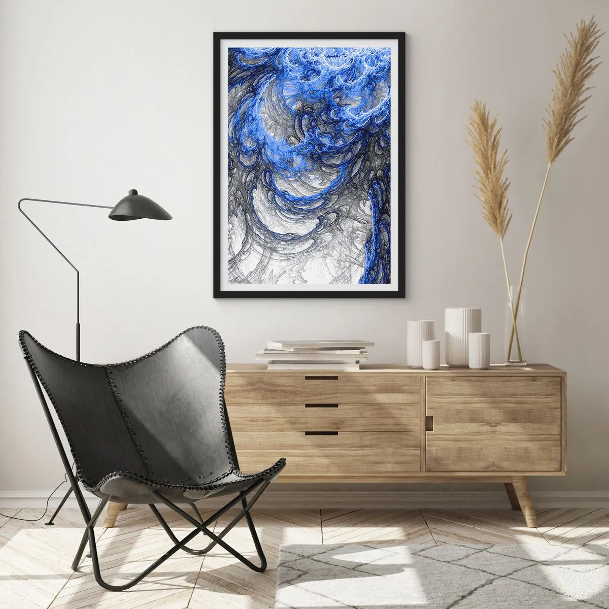 Poster in einem schwarzem Rahmen - Die Geburt einer Welle - 61x91 cm
