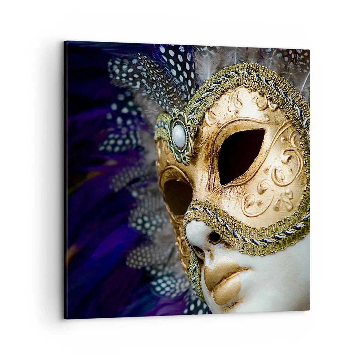 Bild auf Leinwand - Leinwandbild - Venezianisches Porträt in Gold - 50x50 cm