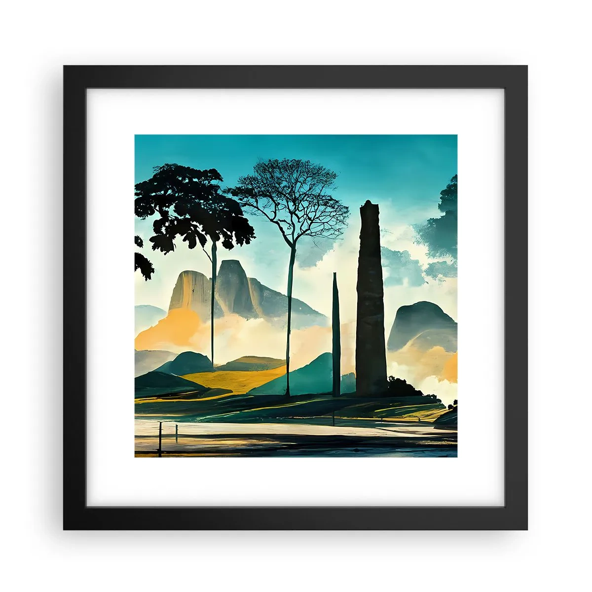 Poster in einem schwarzem Rahmen - Immer höher und höher - 30x30 cm