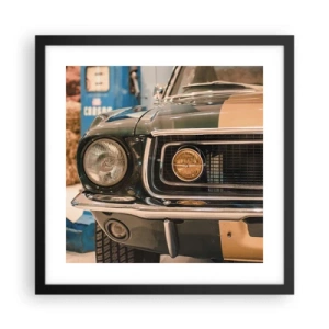 Poster in einem schwarzem Rahmen - Treffen mit einer Legende - 40x40 cm