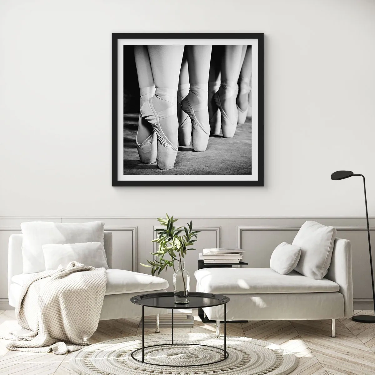 Poster in einem schwarzem Rahmen - Gemeinsam, leicht - 30x30 cm