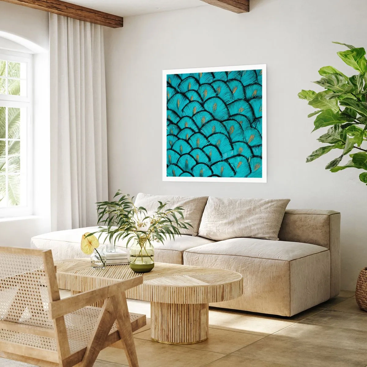 Poster - Große Federgala - 40x40 cm
