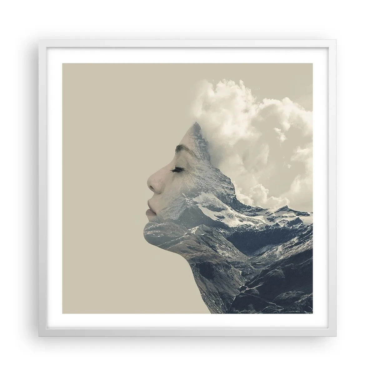 Poster in einem weißen Rahmen - Die Schönheit der Elemente der Natur - 60x60 cm